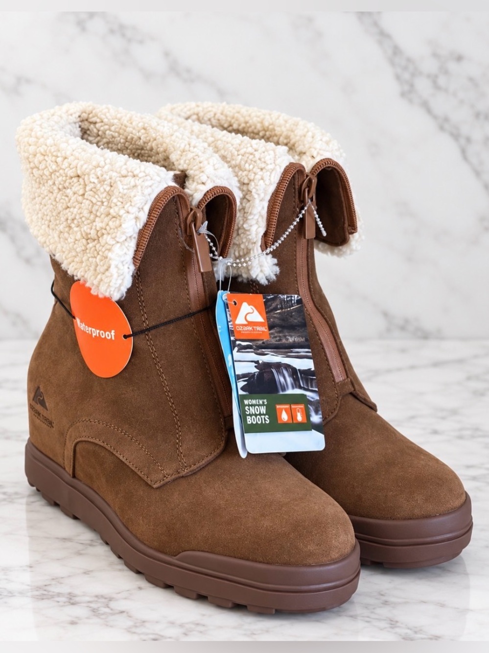 NWT Ozark Trail Women's Wedge Waterproof Snow Boots in size 8